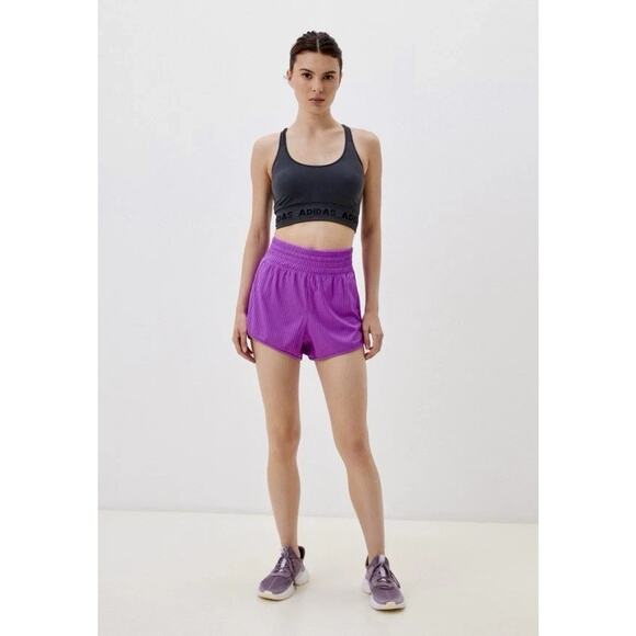 Adidas Women’s Small Pacer Rib Shorts High Rise Athletic Bottoms Training NEW - Picture 2 of 11